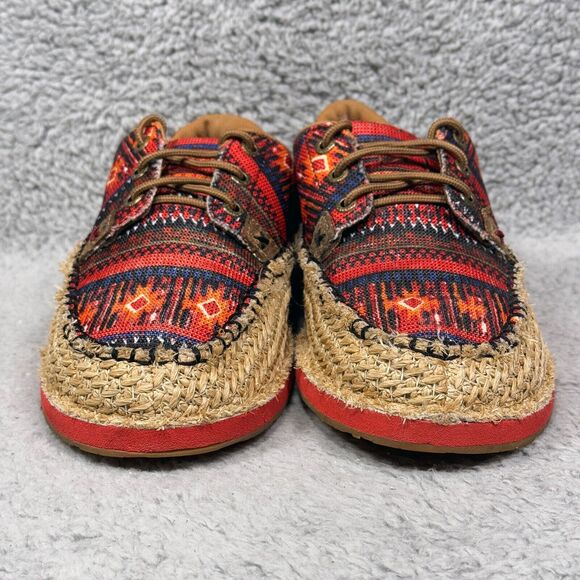 Twisted X Driving Moc Womens Size 9 Loafers Shoes Weave Red Multi WCL0008 - Picture 2 of 9